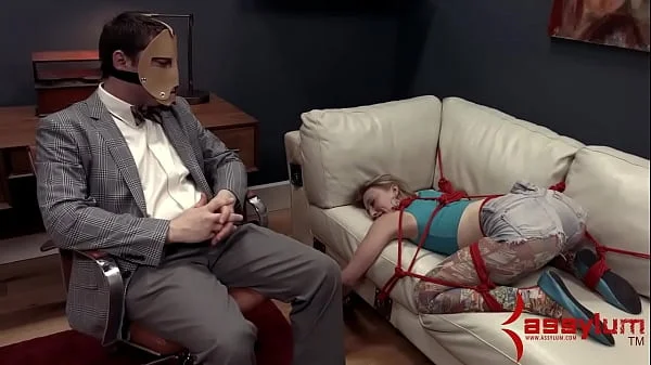 Ass eating BDSM slave is bound and fucked